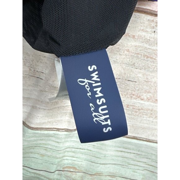 Swimsuits For All Women’s Plus 20 Blue One Piece Wireless Padded Swimsuit New - Picture 3 of 8